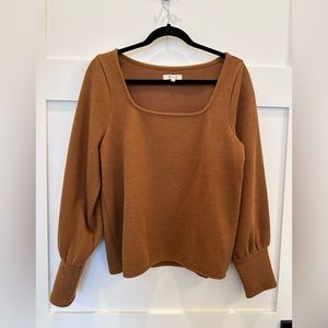 Madewell Brown Square Neck Sweater Top